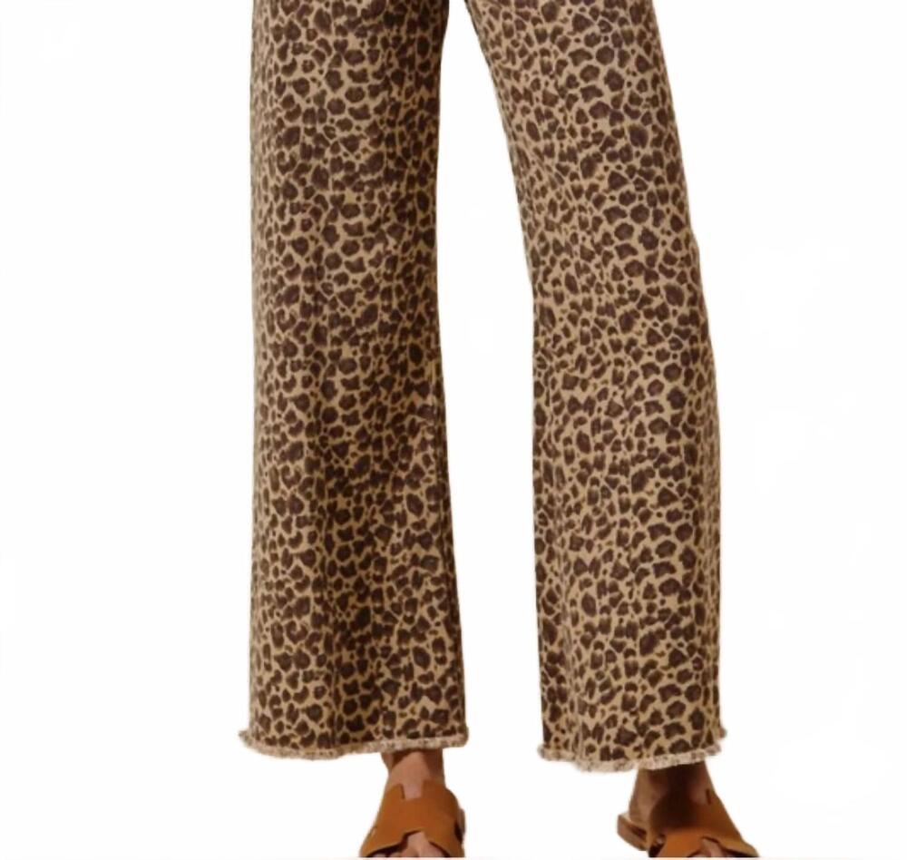 NEW SO ME frayed hem high-rise denim jean in leopard print